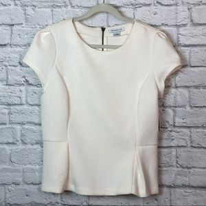 NWT Liz Claiborne large cream peplum top